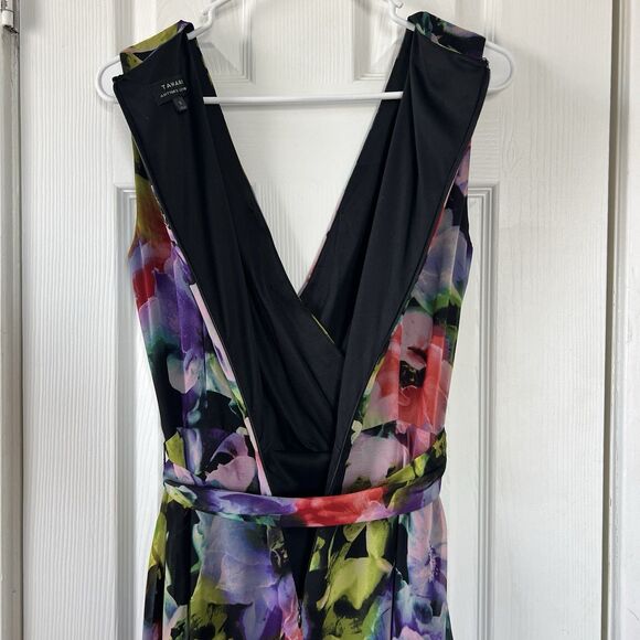 Tahari Floral Faux Wrap Dress Women’s Size 6 Sleeveless V-Neck Midi - Picture 9 of 15